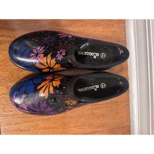 Sloggers Women's Size 8 Floral Clogs Garden‎ Shoes Waterproof Slip On Casual